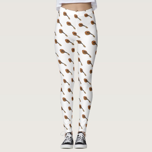 Legging Ilustração de desenho animado de Mandolin (Frente)