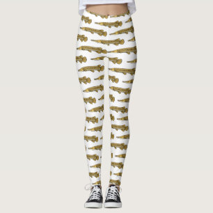 Legging Ilustração de desenho animado de marisco de jacaré