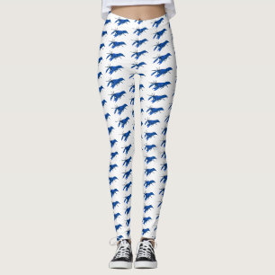 Legging Ilustração de desenho animado de marron azul