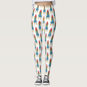 Legging Ilustração de desenho animado de navio-foguete