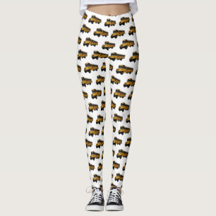 Legging Ilustração de desenho animado de ônibus escolar