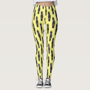 Legging Ilustração de desenho animado de pássaro da palma