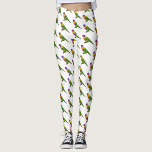 Legging Ilustração de desenho animado de pássaros do arco-