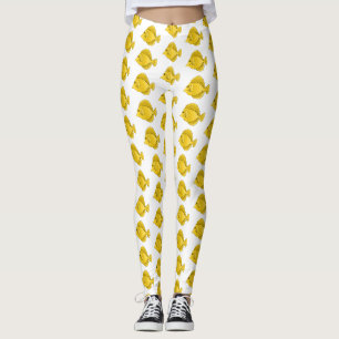 Legging Ilustração de desenho animado de peixe dançado ama
