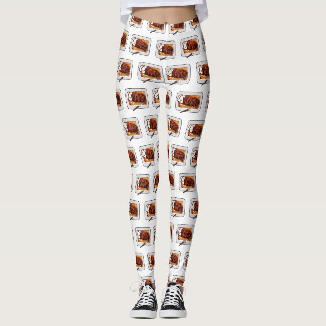 Legging Ilustração de desenho animado de peru-bravo (Frente)
