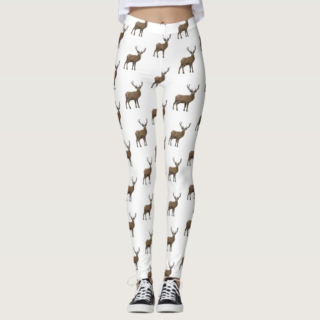 Legging Ilustração de desenho animado de veado (Frente)