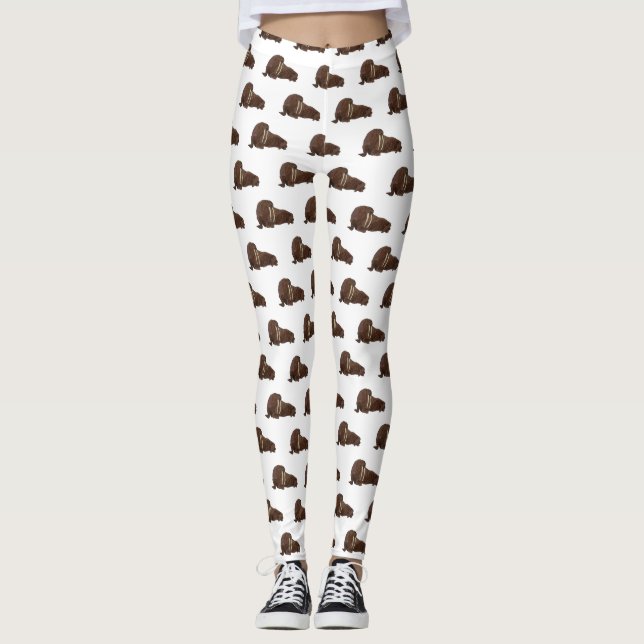 Legging Ilustração de desenho animado de Walrus (Frente)