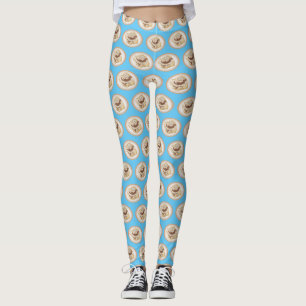 Legging Ilustração de desenho animado em rolo de canela