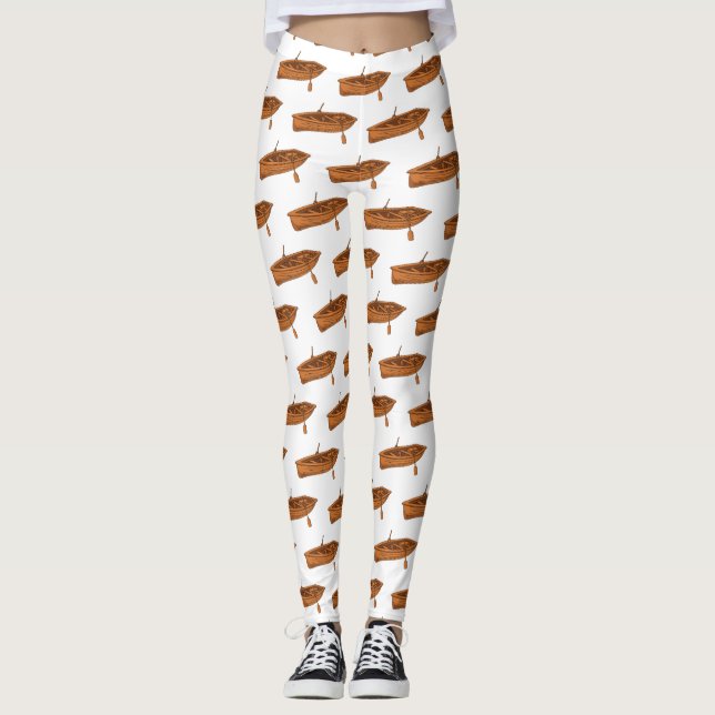 Legging Ilustração de desenho animado em Rowboat (Frente)
