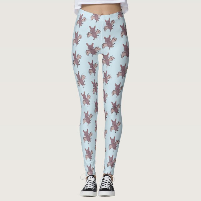Legging Ilustração de desenho animado voador de filhotes (Frente)