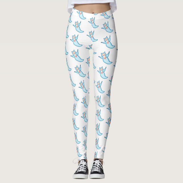 Legging Ilustração de desenho de anjo marinho (Frente)