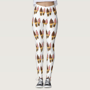 Legging ilustração de desenho de cone de sorvete
