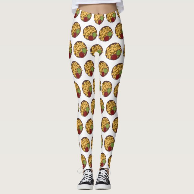 Legging Ilustração de desenho de Nachos (Frente)