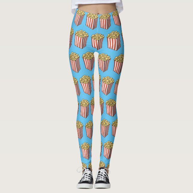 Legging Ilustração de desenho de pipoca (Frente)