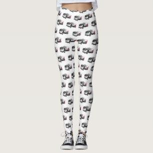 Legging Ilustração de desenho do caminhão de lixo