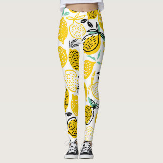 Legging Ilustração de Design de Lemon Summer Vintage