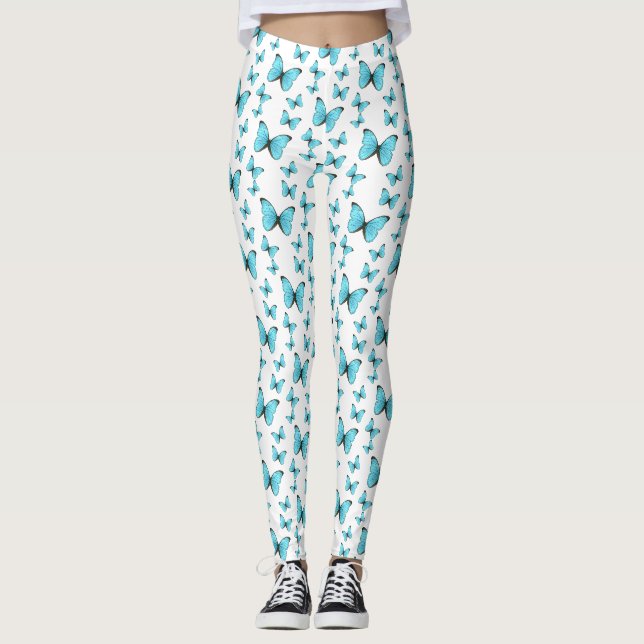 Legging Ilustração do desenho animado das borboletas Morph (Frente)