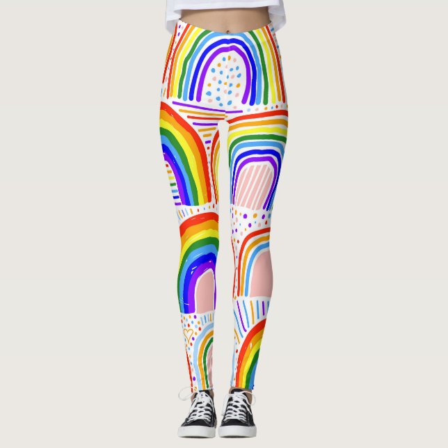 Legging Ilustração do Marcador Arco-Íris: Pat Infantil Sem (Frente)