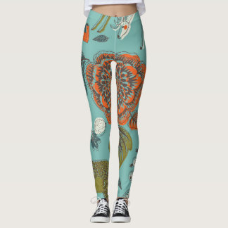 Legging Ilustração Invisível De Veado De Jardim De Verão.