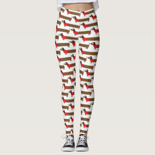 Legging Ilustração longa bonito do Dachshund