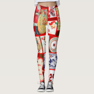 Legging Ilustração Quadrada do Bloco de Natal
