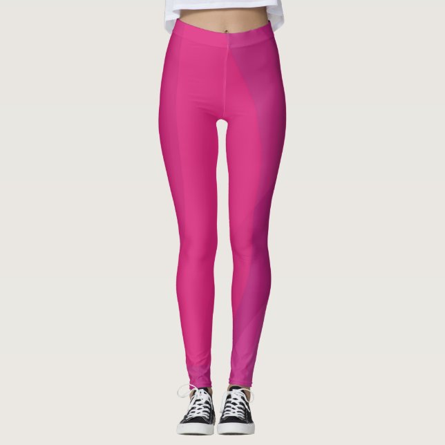 Legging Ilustração rosa, moderna, legal, moderna, de onda  (Frente)