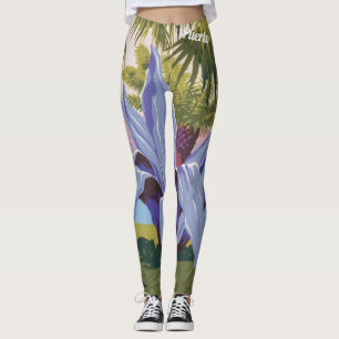 Legging Ilustração Vintage de Porto Rico