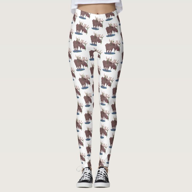 Legging Imagem animada alegre e engraçada (Frente)