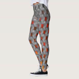 Legging Imagem avermelhada em placas de cinza, formas reta