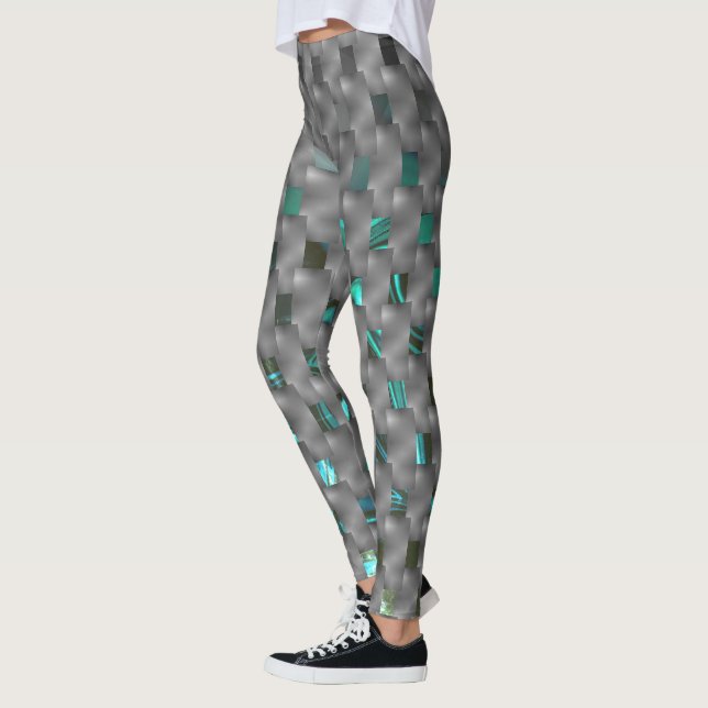 Legging Imagem ciano sob placas de cinza, formas retangula (Esquerda)