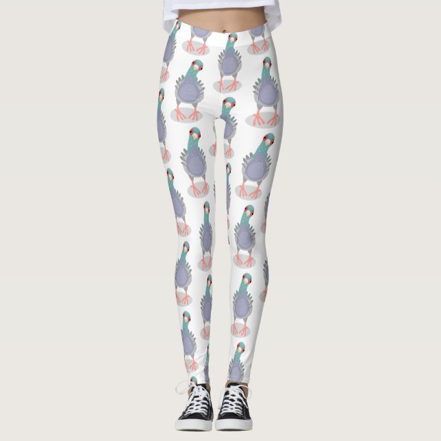 Legging Imagem curiosa e engraçada de desenho animado do p (Frente)