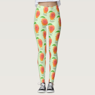 Legging Imagem de desenho animado amarelo de manga feliz e