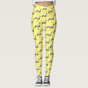 Legging Imagem de desenho animado de aves de guindaste dem