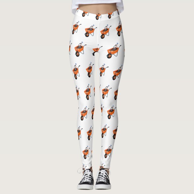 Legging Imagem de desenho animado de carrinho de mão laran (Frente)