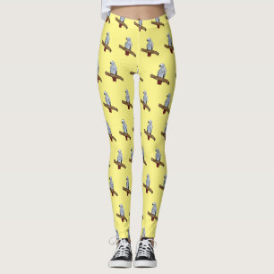 Legging Imagem de desenho animado de cinza africana