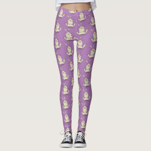 Legging Imagem de desenho animado de coelho bonito