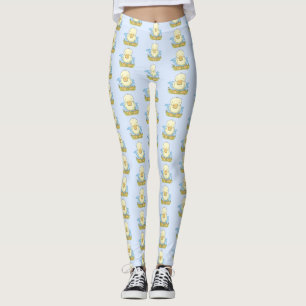 Legging Imagem de desenho animado de filhotes amarelos-bra