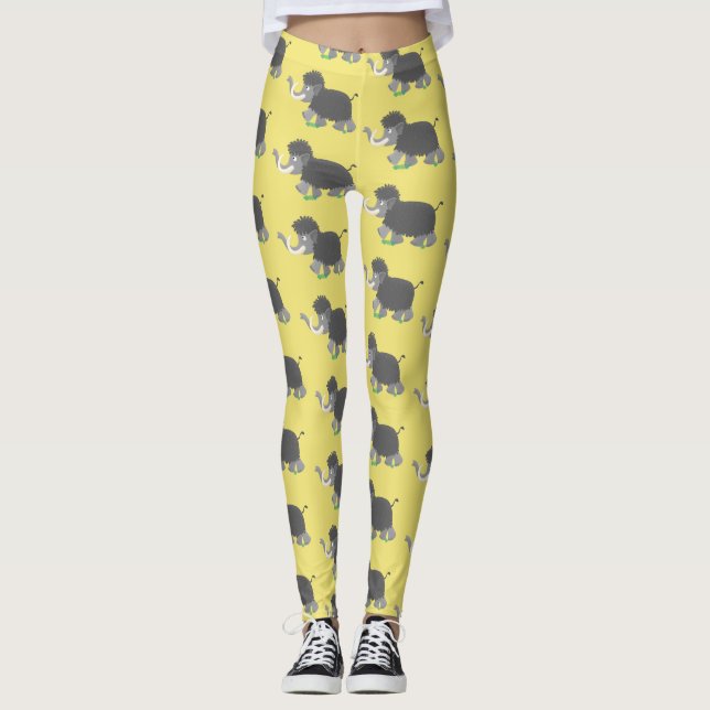 Legging Imagem de desenho animado de mamute boazona (Frente)