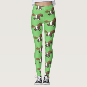Legging Imagem de desenho animado de pônei de Shetland fe