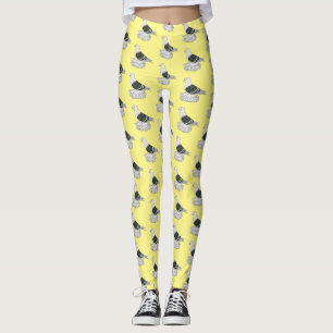 Legging Imagem de desenho animado do pombo-escudo-saxão