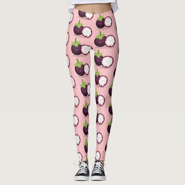 Legging Imagem de desenho animado roxo e bonito (Frente)