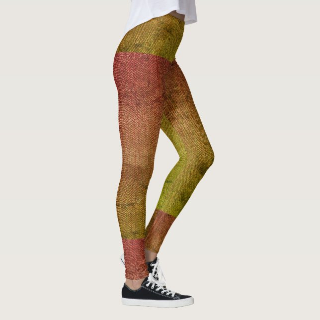 Legging Imagem de Textura em Tweed Verde e Rosa de 1970, Z (Direita)