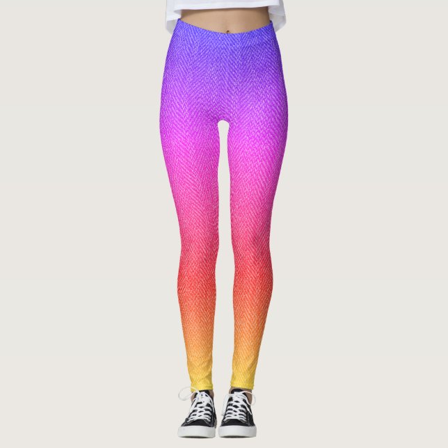Legging Imagem de Textura Tweet de Cores de Pastel, Leggin (Frente)