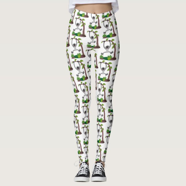 Legging Imagem do desenho animado em forma de fita, feliz  (Frente)