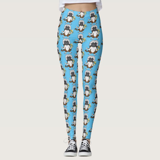 Legging Imagem do desenho do macaco Cotton Top Tamarin (Frente)