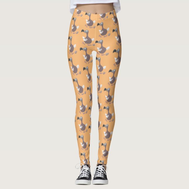Legging Imagem engraçada de desenho animado de pássaro dod (Frente)