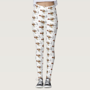 Legging Imagem legal de desenho animado de frango engraça