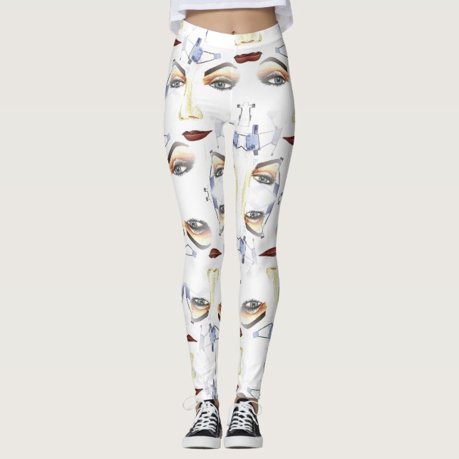 Legging Imagens Artísticas Femininas em Watercolor (Frente)