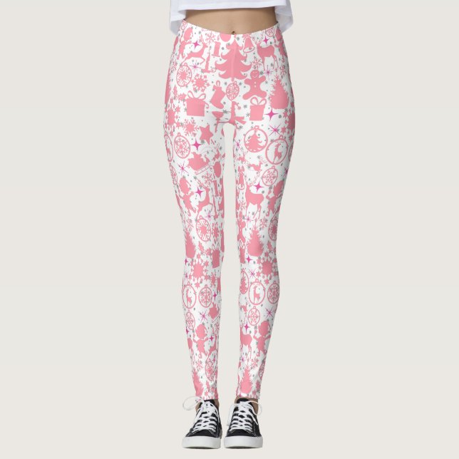 Legging Imagens do Natal a Rosa (Frente)