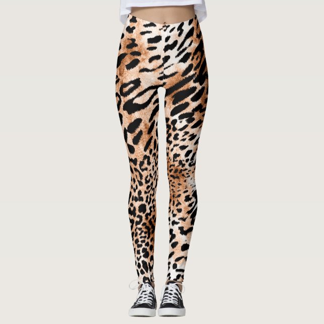 Legging Impressão Afro-Leopardo Invisível (Frente)